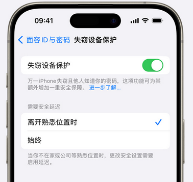 凤台苹果手机维修分享iOS17'失窃设备保护'功能是什么？ 